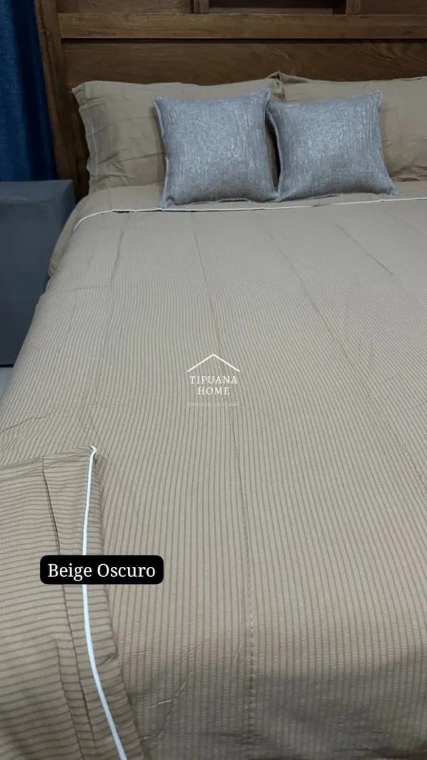 cubrecama-rayas-full-queen-beige-oscuro Cubrecama Rayas Casal/Queen