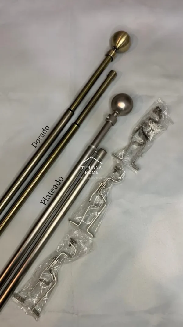 Barral Porta-cortinas Doble de Metal Extensible