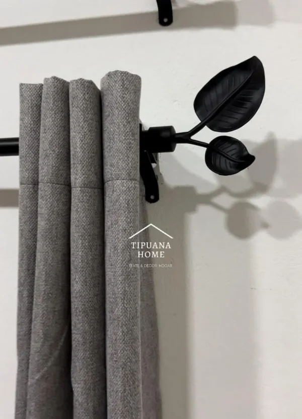 Barral Porta-cortinas de Metal Negro Extensible Cassare