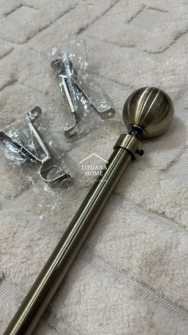 Barral Porta-cortinas de Metal Extensible Esfera Fino