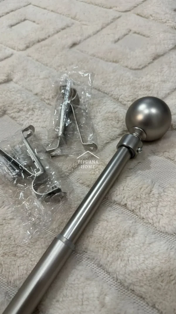 Barral Porta-cortinas de Metal Extensible Esfera Fino