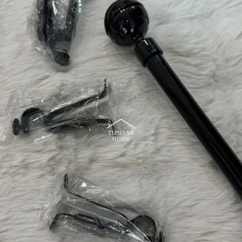 Barral Porta-cortinas de Metal Marrón Tabaco Extensible 1,60 a 3,00mts