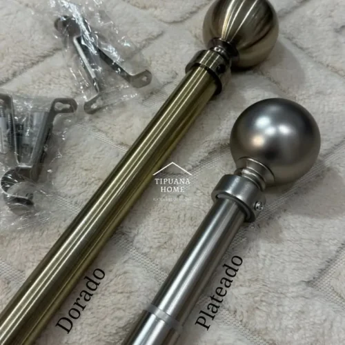 Barral Porta-cortinas de Metal Extensible Pelotita Grueso