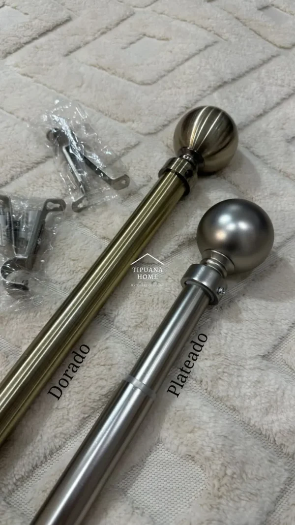 Barral Porta-cortinas de Metal Extensible Pelotita Grueso