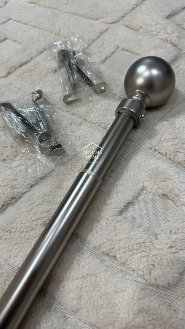 Barral Porta-cortinas de Metal Extensible Pelotita Grueso