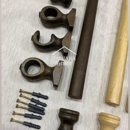 Barral Porta-cortinas de Madera Grueso