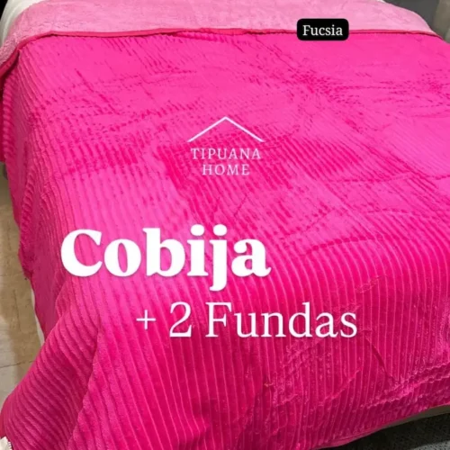 manta-cordero-2fundas-3pzas-fucsia Mantas Acanaldas 200 x 210cm+ 2 fundas