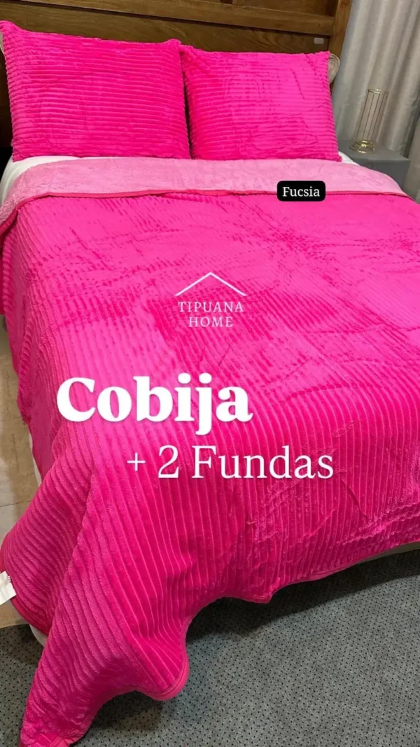 manta-cordero-2fundas-3pzas-fucsia Mantas Acanaldas 200 x 210cm+ 2 fundas