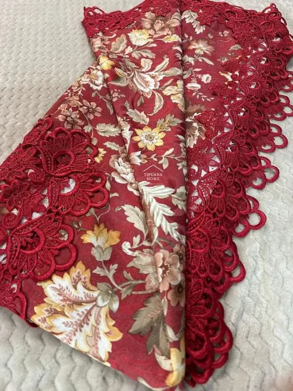 Mantel P/ Mesa Rectangular 6 sillas Rojo