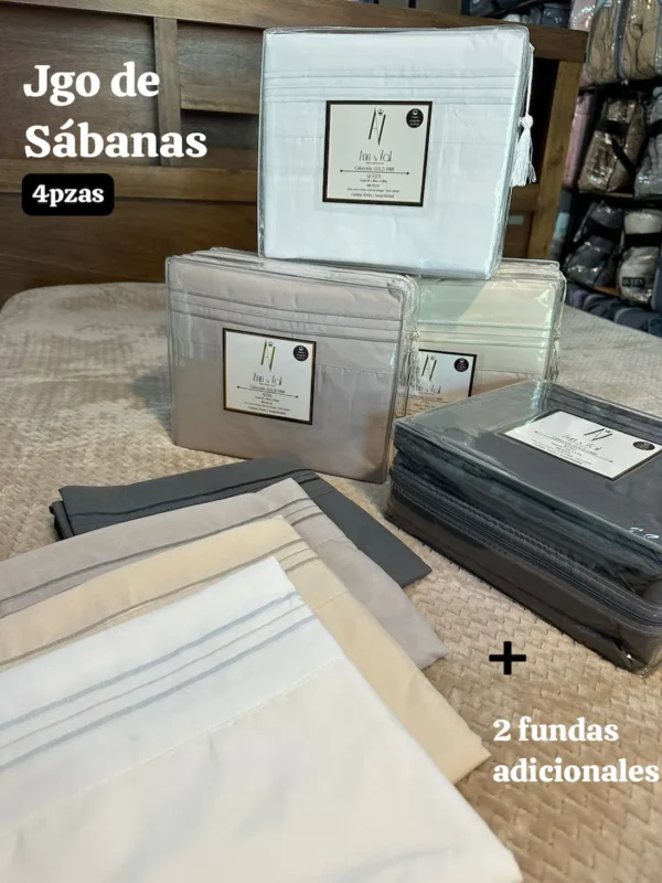 Combo Jgo de Sábanas 4pzas + 2 fundas