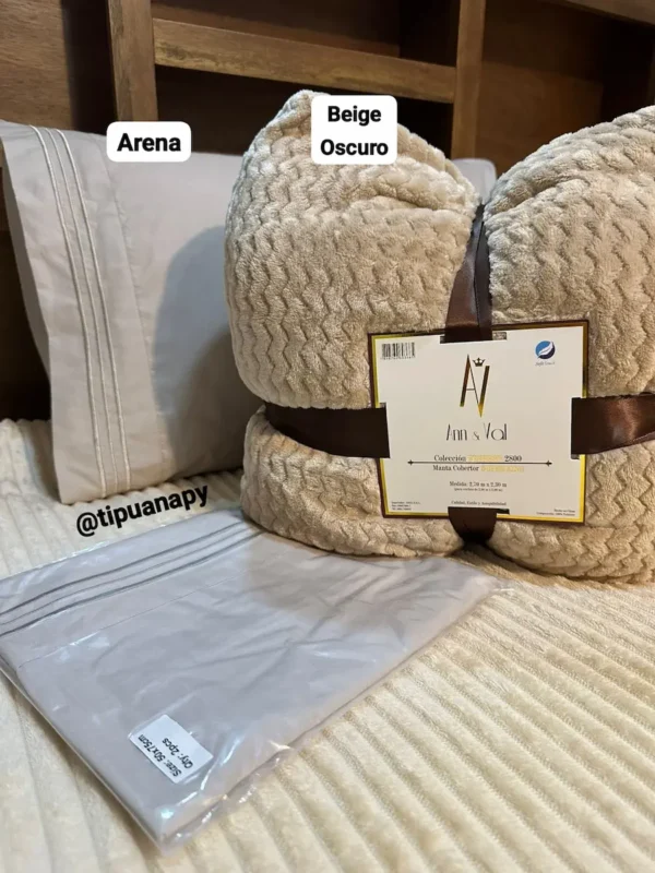 combo-manta-finesse-beige-oscuro-fundas-arena Combo Manta Finesse + 2 fundas