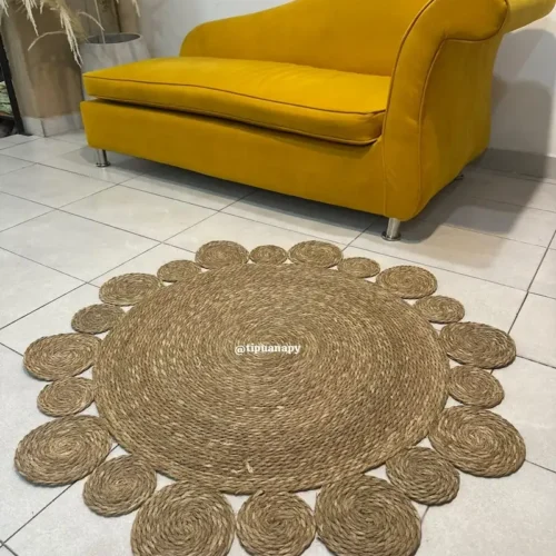 Alfombra de Yute Redondo 120 cm de díametro
