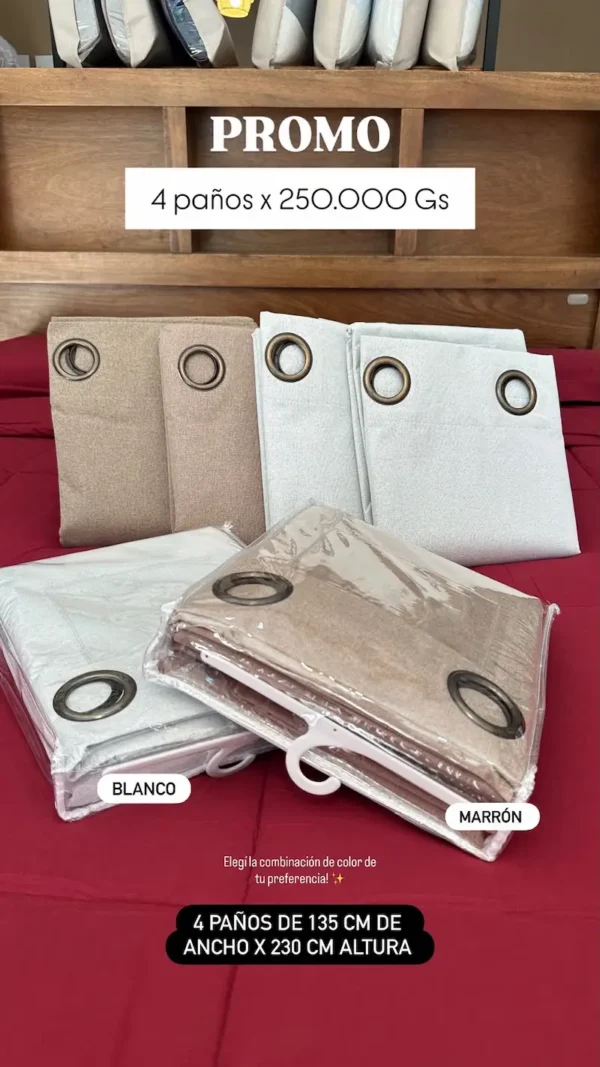 Combo 2 pares de Cortinas Blackout 2.70 x 2.30mts