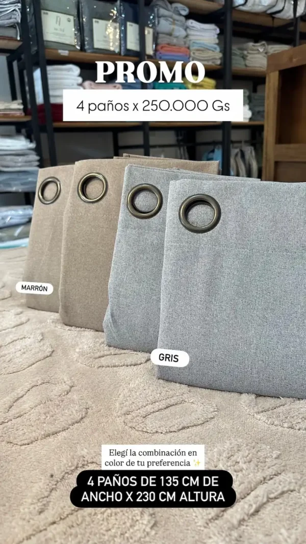 Combo 2 pares de Cortinas Blackout 2.70 x 2.30mts