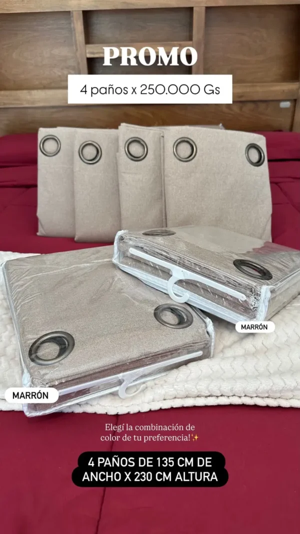Combo 2 pares de Cortinas Blackout 2.70 x 2.30mts