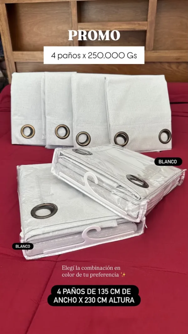 Combo 2 pares de Cortinas Blackout 2.70 x 2.30mts
