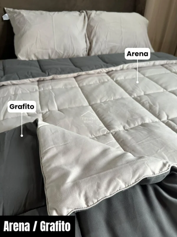 edredon-premium-bicolor-arena-grafito Edredón Premium Bicolor Doble Faz