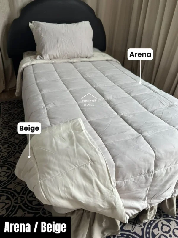 edredon-premium-twin-bicolor-arena-beige Cubrecama Ligero Premium Bicolor