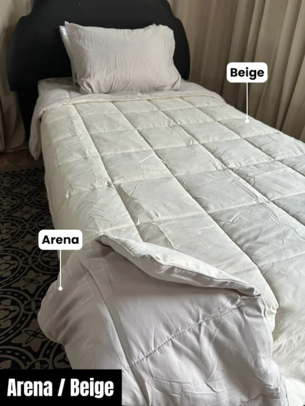 edredon-premium-twin-bicolor-beige-arena Cubrecama Ligero Premium Bicolor